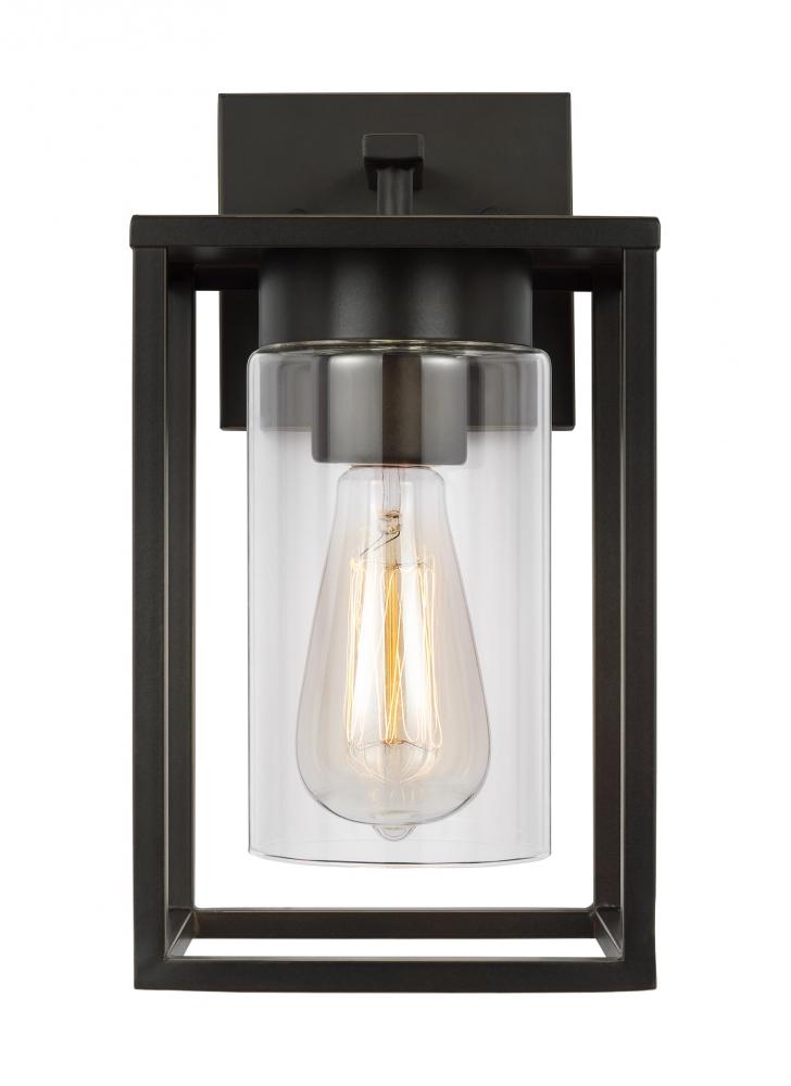 Vado transitional 1-light LED outdoor exterior small wall lantern sconce in antique bronze Finish