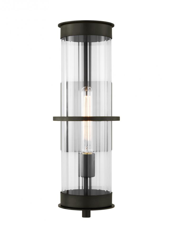 Alcona transitional 1-light LED outdoor exterior large wall lantern in antique bronze Finish
