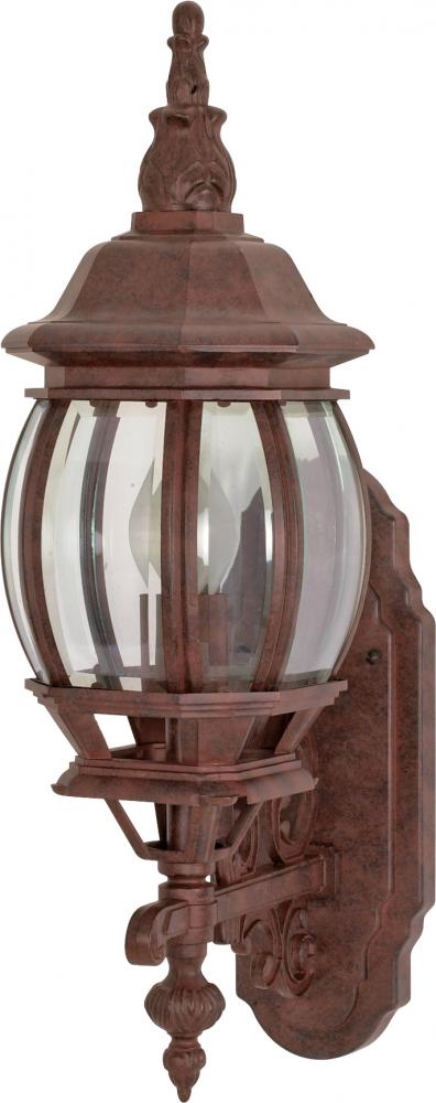 Central Park; 1 Light; 20 in.; Wall Lantern with Clear Beveled Glass; Old Bronze Finish