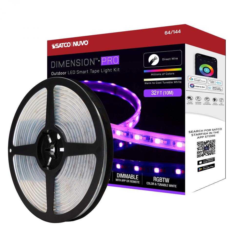 Dimension Pro; Tape Light strip; 32 ft.; Hi-Output; RGB plus Tunable White; J-Box connection; IP65;