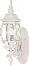 Nuvo 60/885 - Central Park; 1 Light; 20 in.; Wall Lantern with Clear Beveled Glass; White Finish