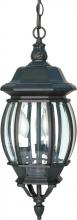 Nuvo 60/896 - Central Park; 3 Light; 20 in.; Hanging Lantern with Clear Beveled Glass; Textured Black Finish