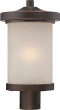 Nuvo 62/644 - Diego - LED Post Lantern with Satin Amber Glass - Mahogany Bronze Finish