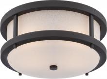 Nuvo 62/653 - Willis - LED Flush with Antique White Glass - Textured Black Finish