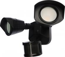 Nuvo 65/215 - LED Security Light - Dual Head - Black Finish - 3000K - with Motion Sensor - 120V