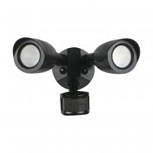 Nuvo 65/715 - LED Security Light; Dual Head; Motion Sensor Included; Black Finish; 3000K