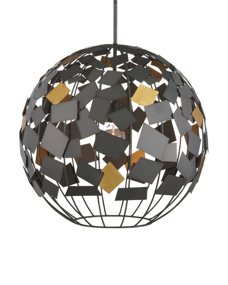 Moon Night Gray & Gold Orb Chandelier