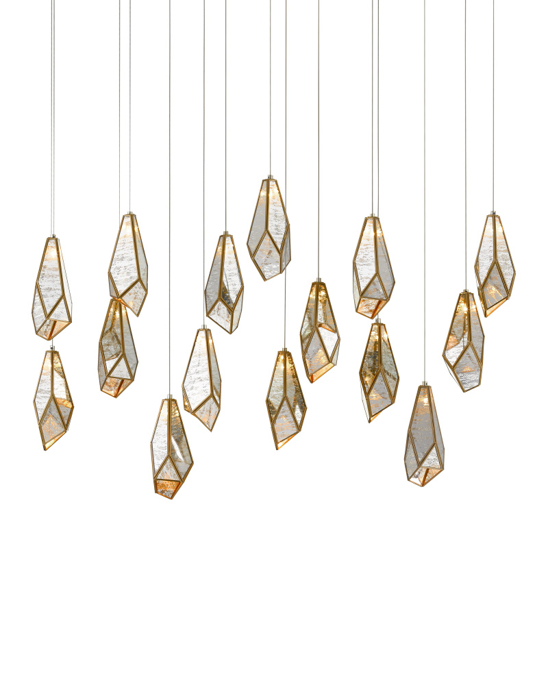 Glace Mirror 15-Light Linear Multi-Drop Pendant