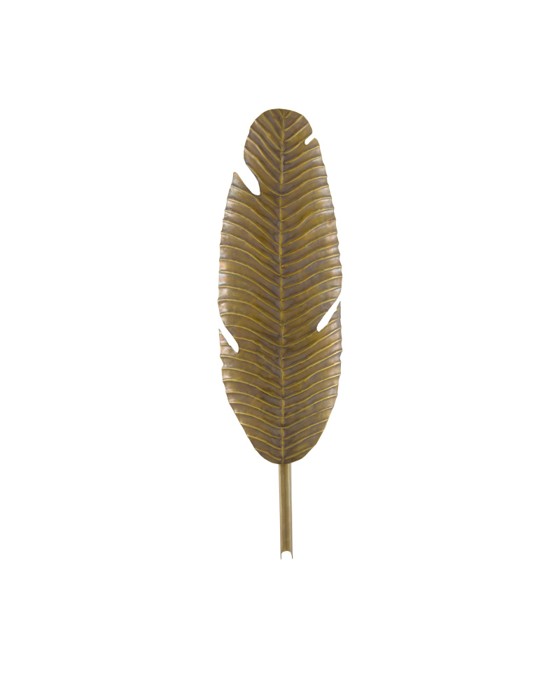 Tropical Brass Leaf Wall Sconce
