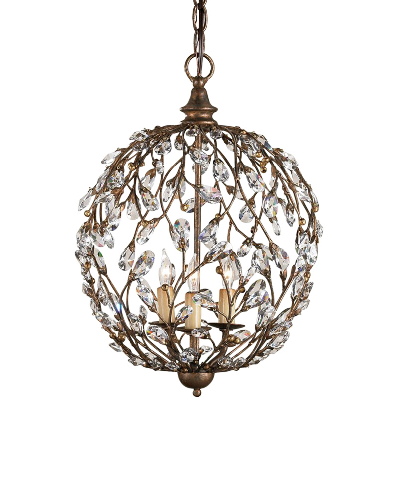 Crystal Bud Gold Orb Chandelier