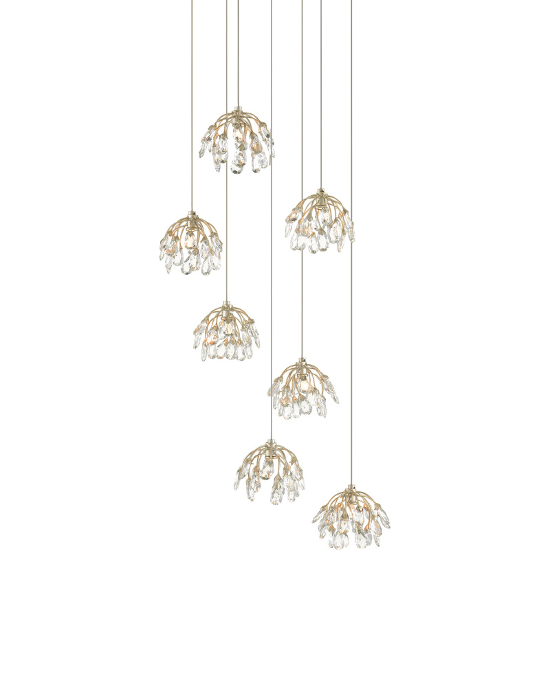 Crystal Bud 7-Light Round Multi-Drop Pendant
